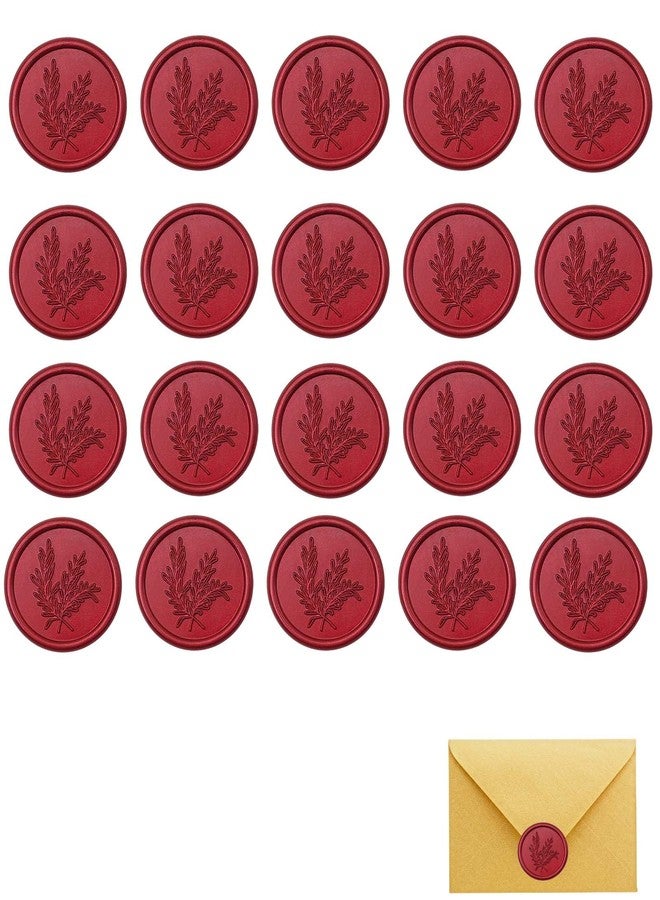 FFZDENA 20 pcs Wax Seal Stamp Kit, 20 Red Rosemary Wax Seal Stickers for Wedding Invitations, Gift Wrapping, Party Decor, 1PCS Self-Adhesive Embossing Seals - Image 1